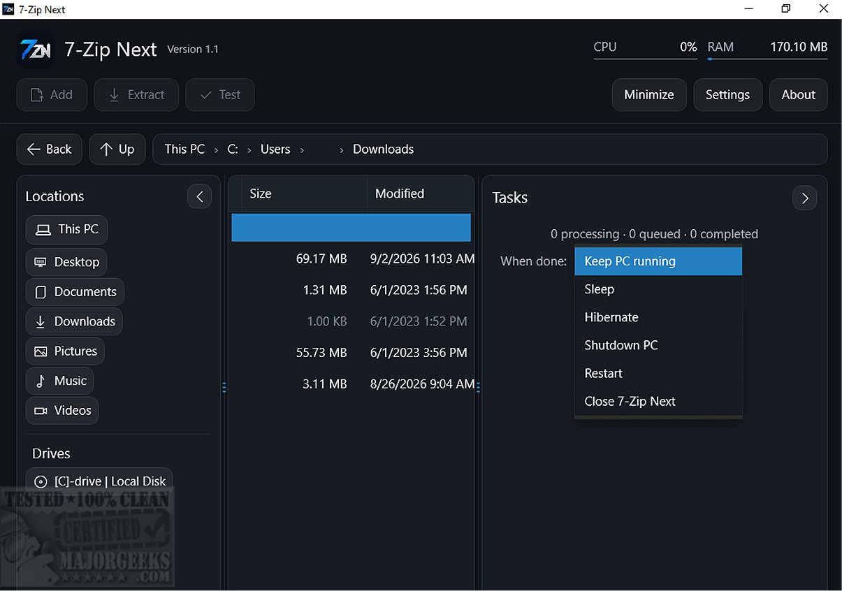 くりページ Download 7-Zip Next 1.2 - MajorGeeks